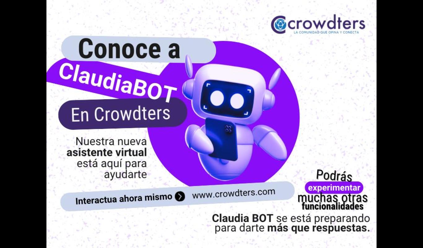 ¡Conoce a Claudia BOT: Tu nueva asistente virtual en Crowdters!